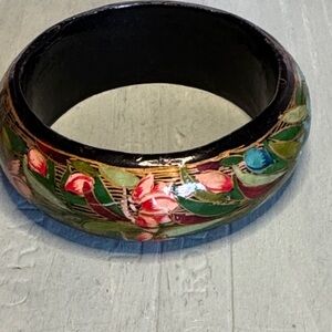 Vintage Hand Painted Wooden Bangle